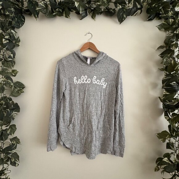 Ingrid + Isabel Maternity Hooded Pullover Jacket Graphic Grey Women’s Size S - Picture 1 of 10